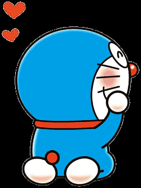 Doraemon Love Hearts Illustration PNG with transparent background