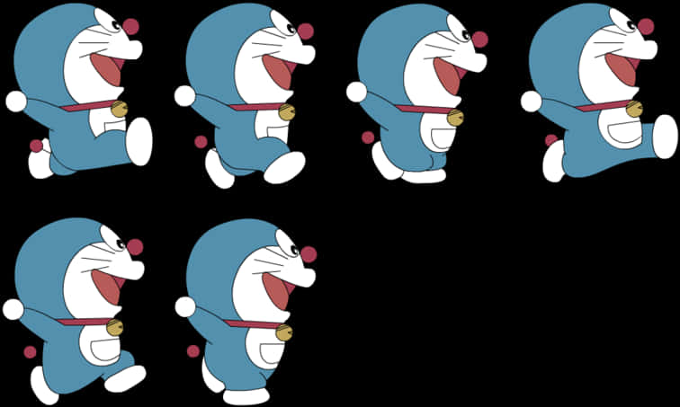 Doraemon_ Multiple_ Expressions PNG with transparent background