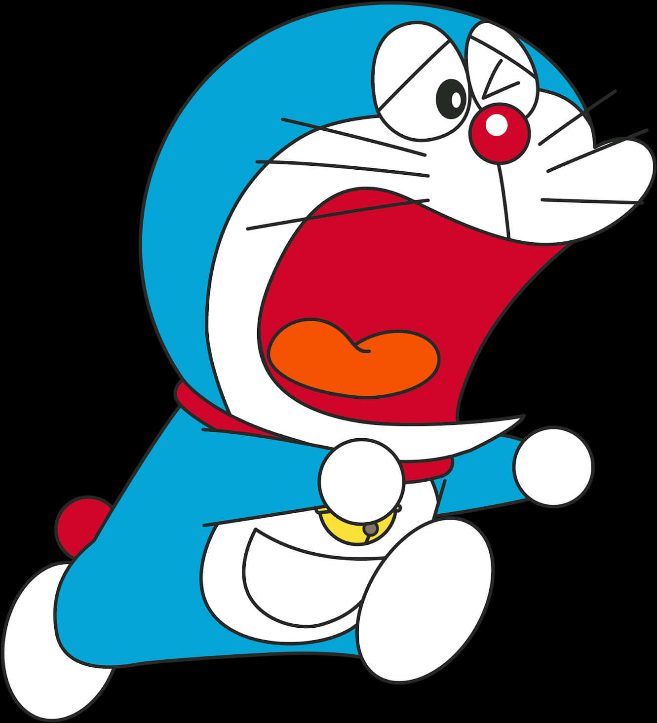 Doraemon_ Shocked_ Expression PNG with transparent background