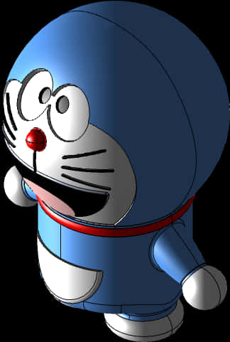 Doraemon3 D Character Render PNG with transparent background