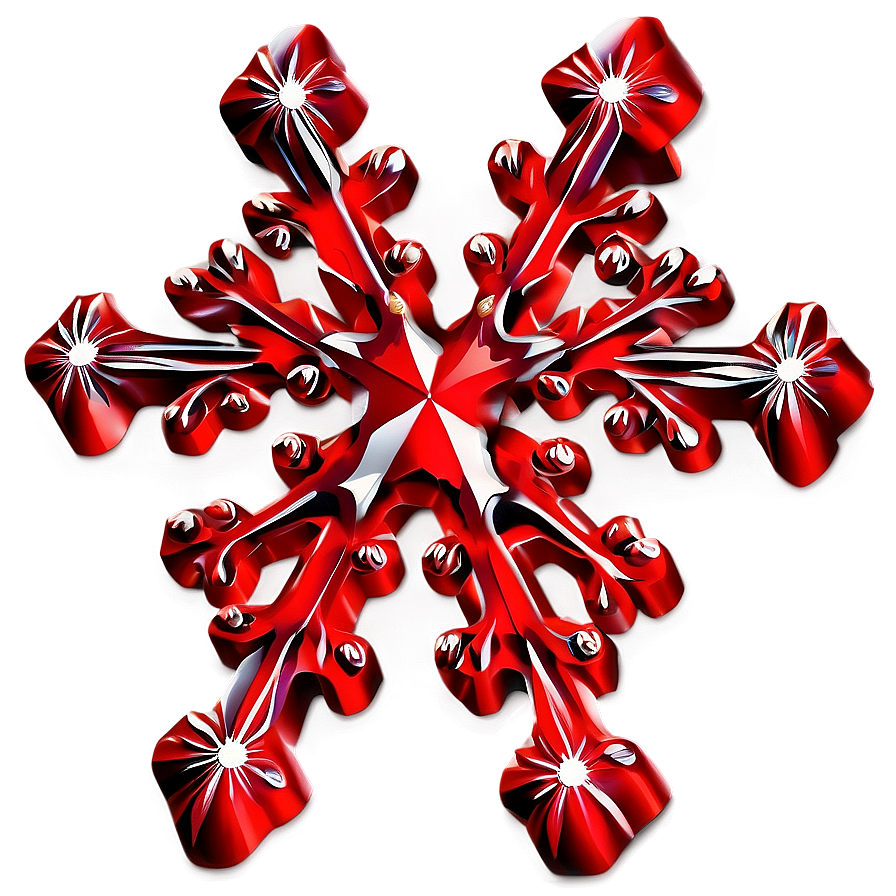 Dotted Red Snowflake Png 47