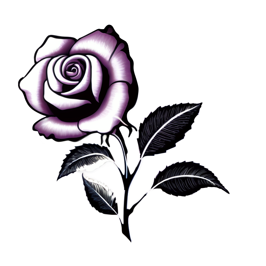 Dotwork Rose Tattoo Drawing Png Rfv43