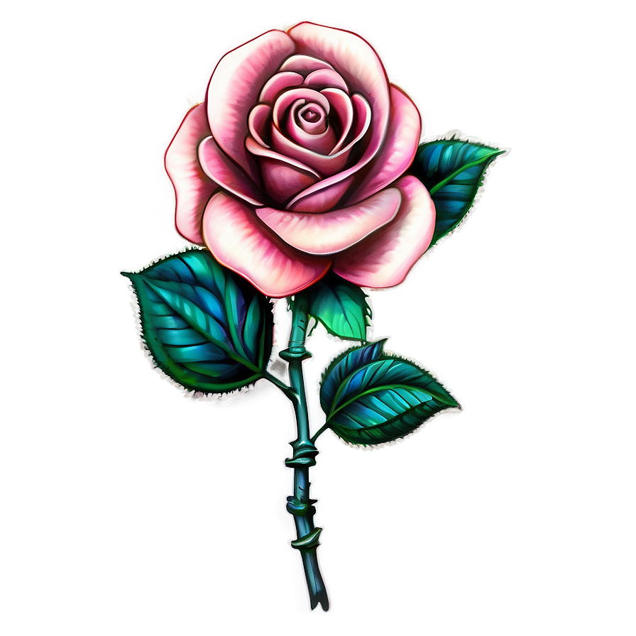 Dotwork Rose Tattoo Drawing Png You