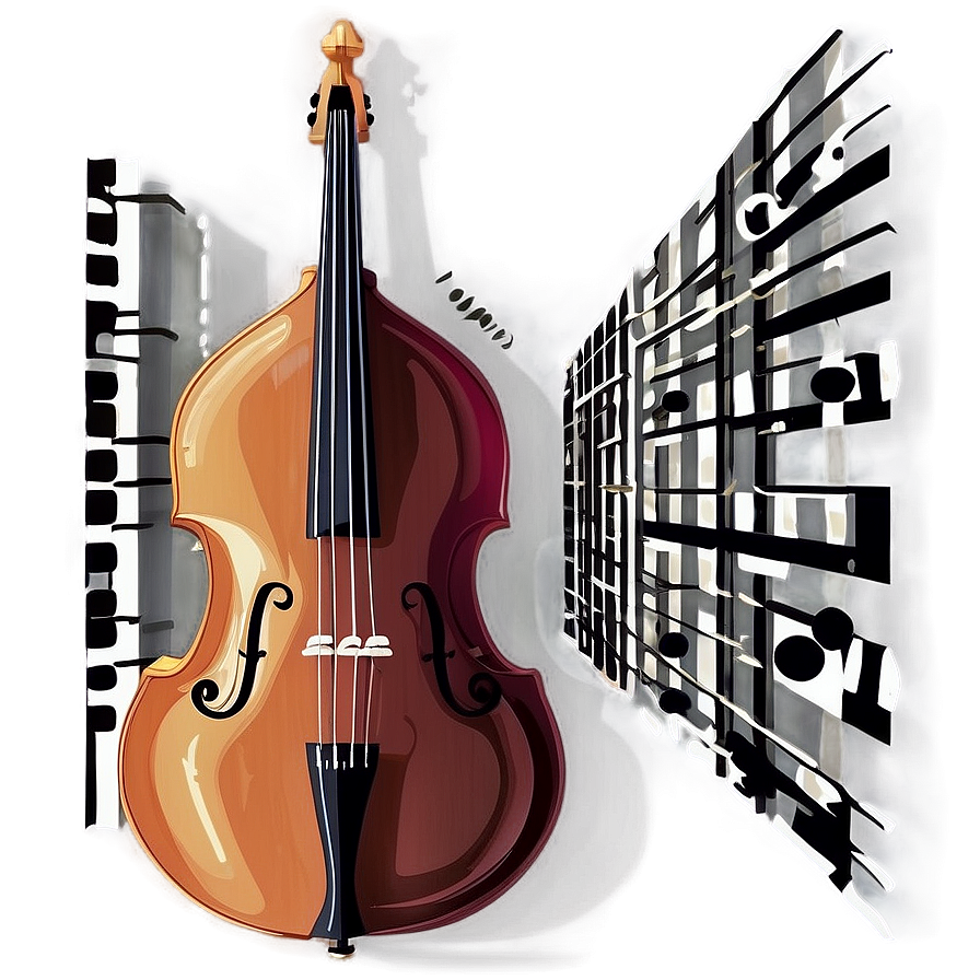 Double Bass With Music Notes Png Tfb92