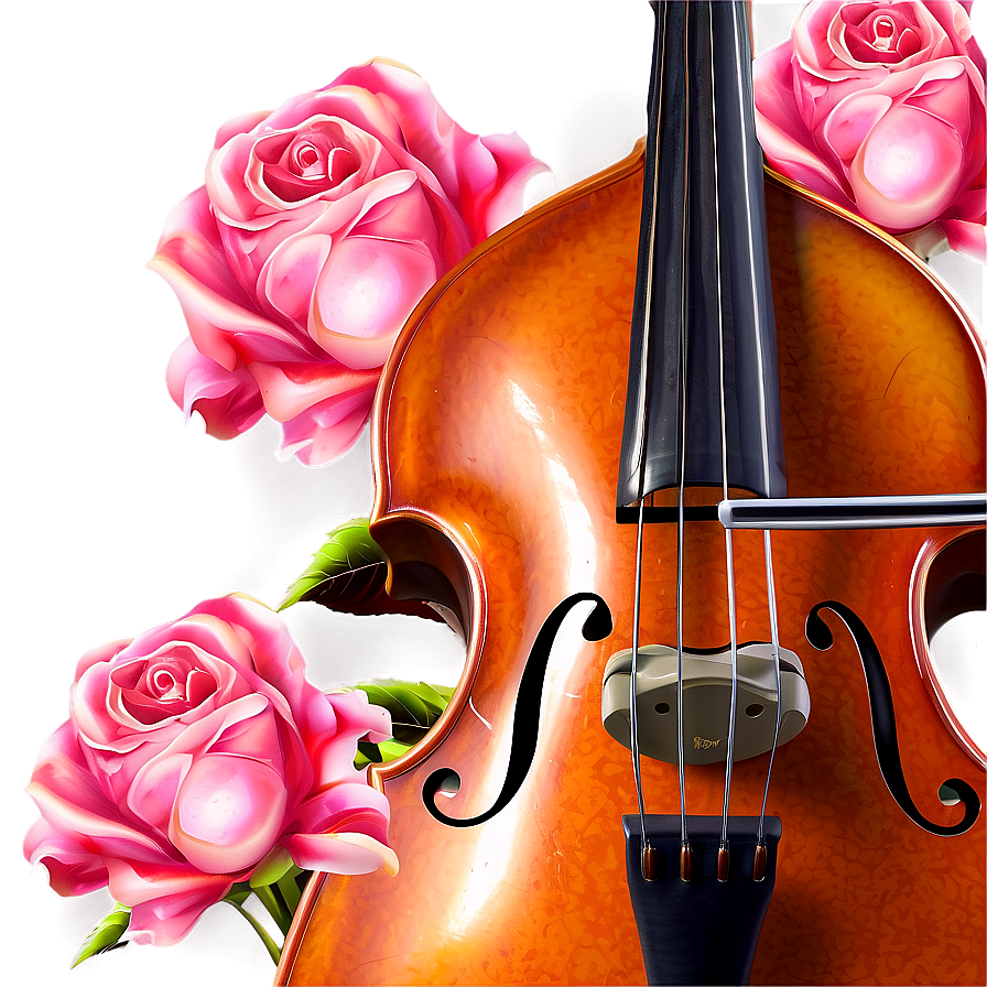 Double Bass With Roses Png Ept