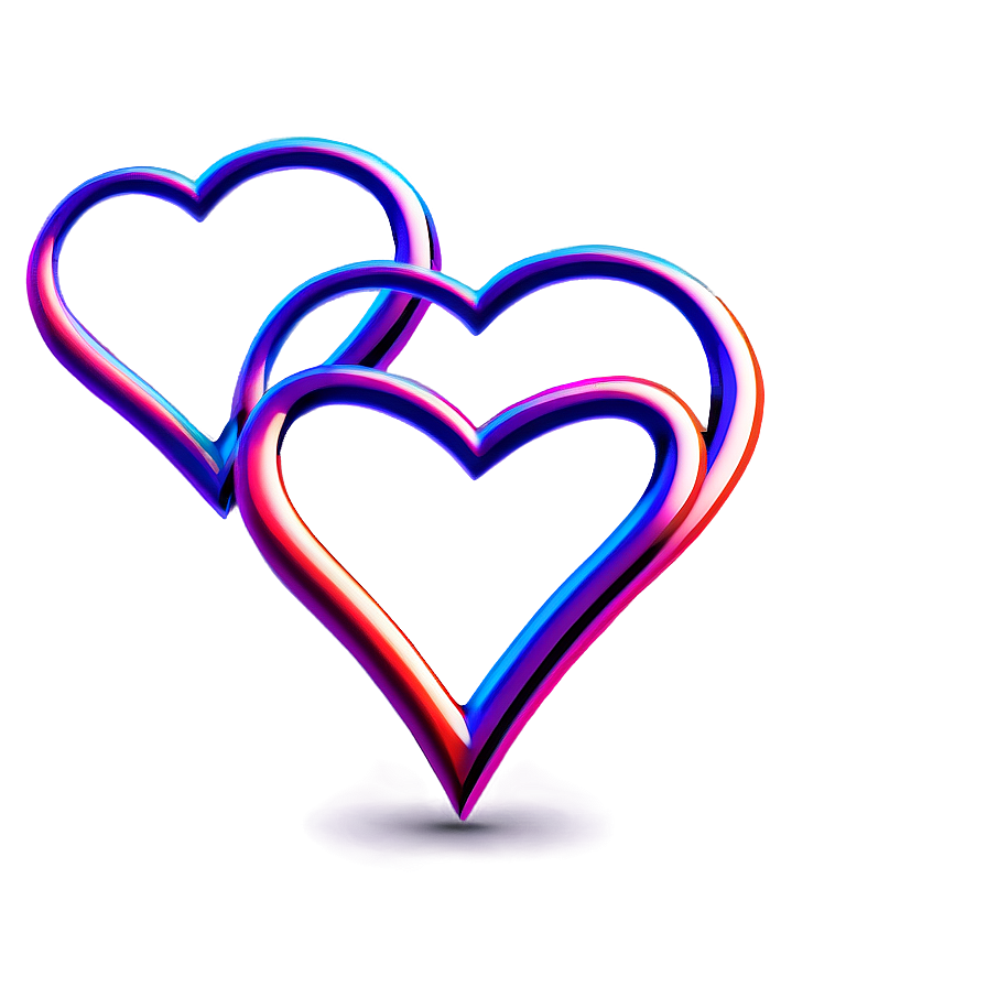 Double Heart Outline Png 72