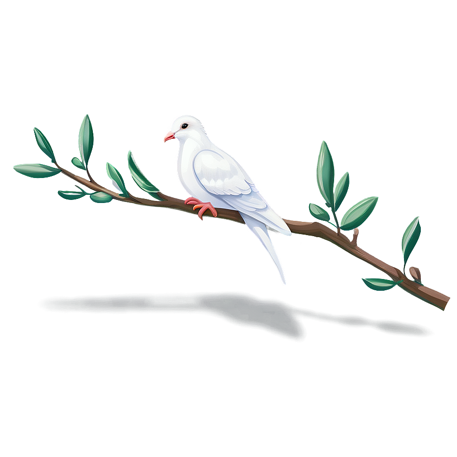 Dove with Olive Branch PNG 05042024 PNG with transparent background