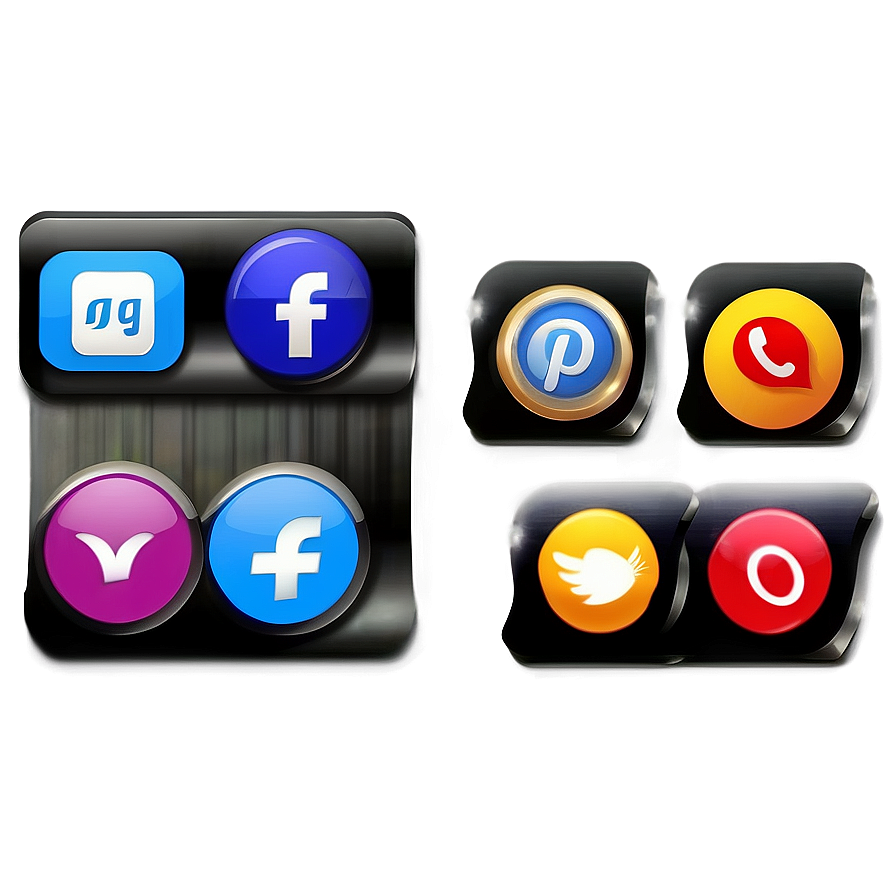 Downloadable Social Icons Set PNG hmv PNG image with a transparent background, free high-resolution download