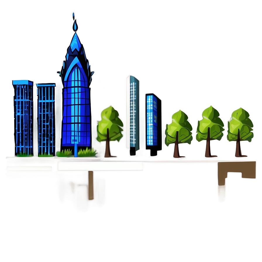 Downtown Landscape Artwork PNG apx34 PNG image with a transparent background, free high-resolution download