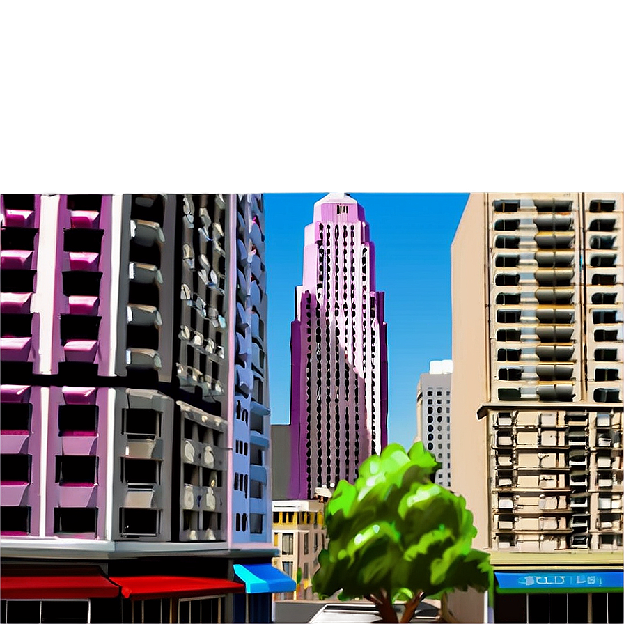 Downtown Landscape Artwork Png Ten90