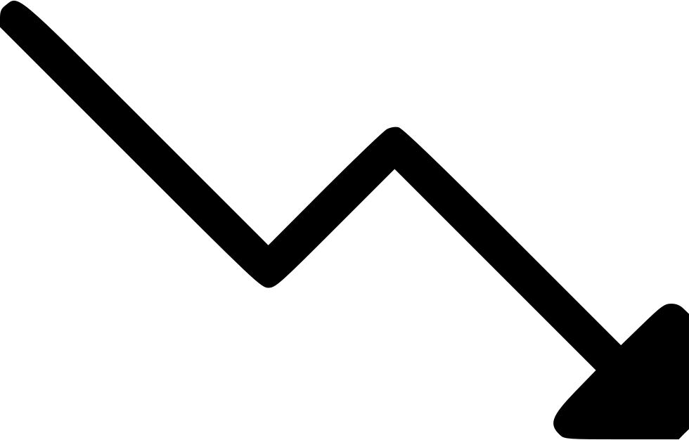 Trending Down Arrow Up Decrease - Arrow Going Down Png, Transparent Png PNG with transparent background