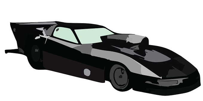 Drag Racing Car Illustration PNG with transparent background