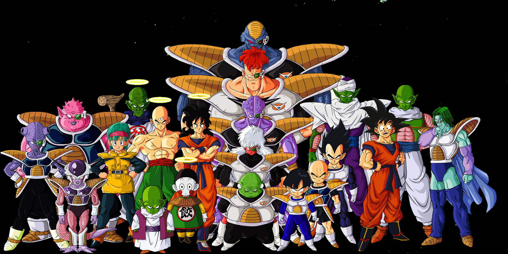 Dragon Ball Characters Gathering PNG with transparent background