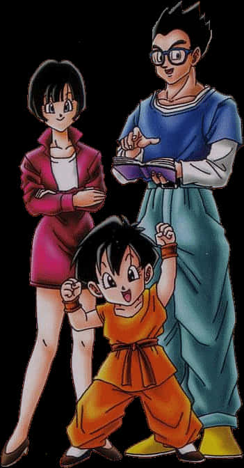 Dragon Ball Gohan Family Illustration