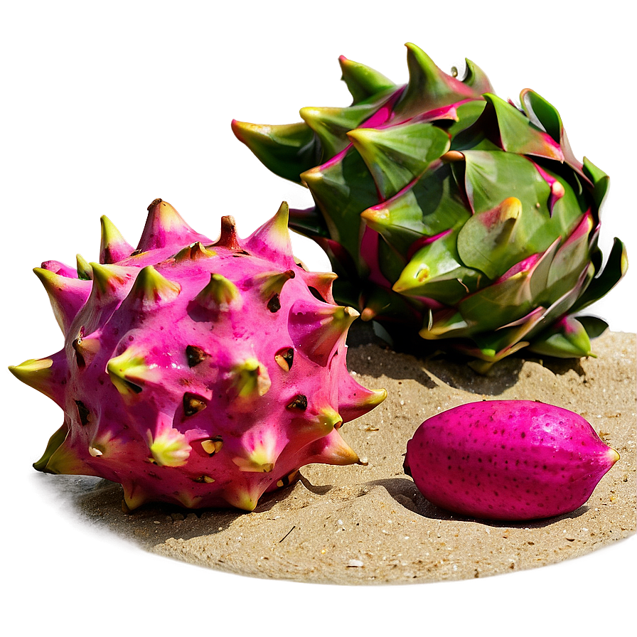 Dragonfruit On Beach Setting Png Pqh26