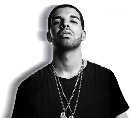 Drake Blackand White Portrait PNG with transparent background