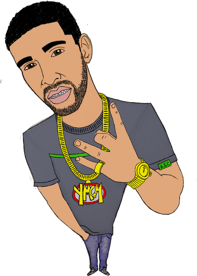 Drake Cartoon Illustration PNG with transparent background