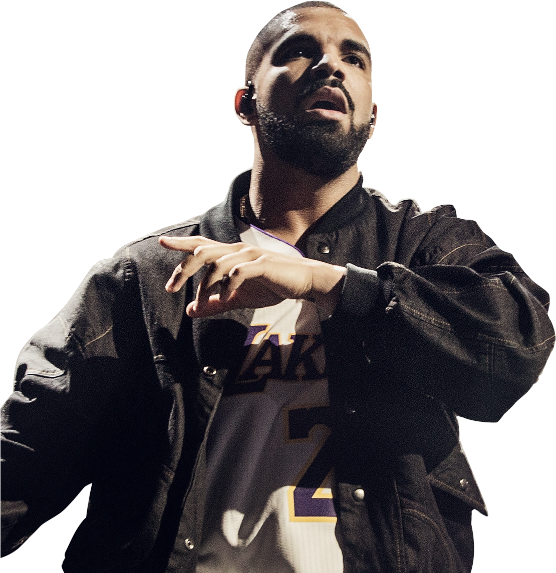 Drake Performingon Stage PNG with transparent background