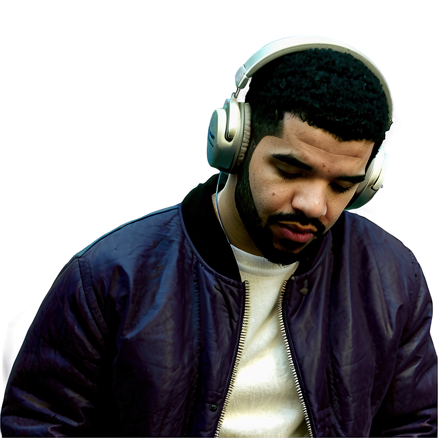 Drake with Headphones PNG 05212024 PNG with transparent background
