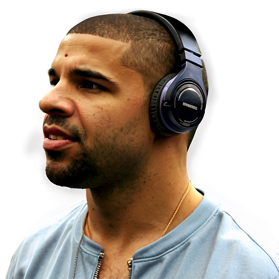 Drake with Headphones PNG 05212024 PNG with transparent background