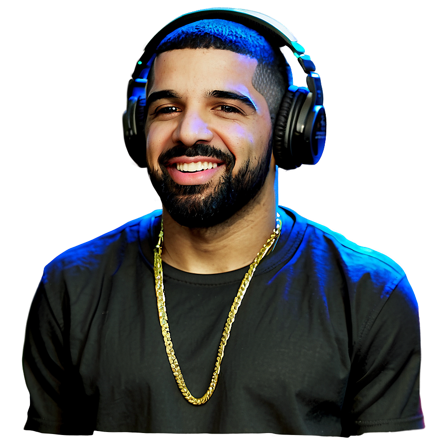 Drake with Headphones PNG sit55 PNG with transparent background