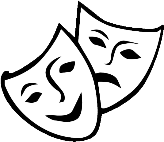 Drama Mask Theatre Transparent - Theatre Masks Clipart, HD Png Download PNG with transparent background