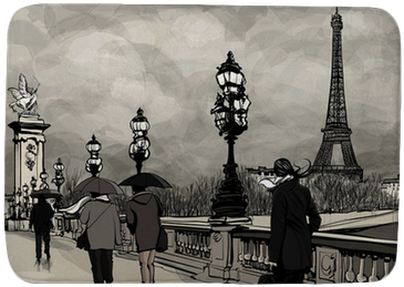 Drawing Of Alexander Iii Bridge In Paris Showing Eiffel - Paris Dibujo PNG with transparent background