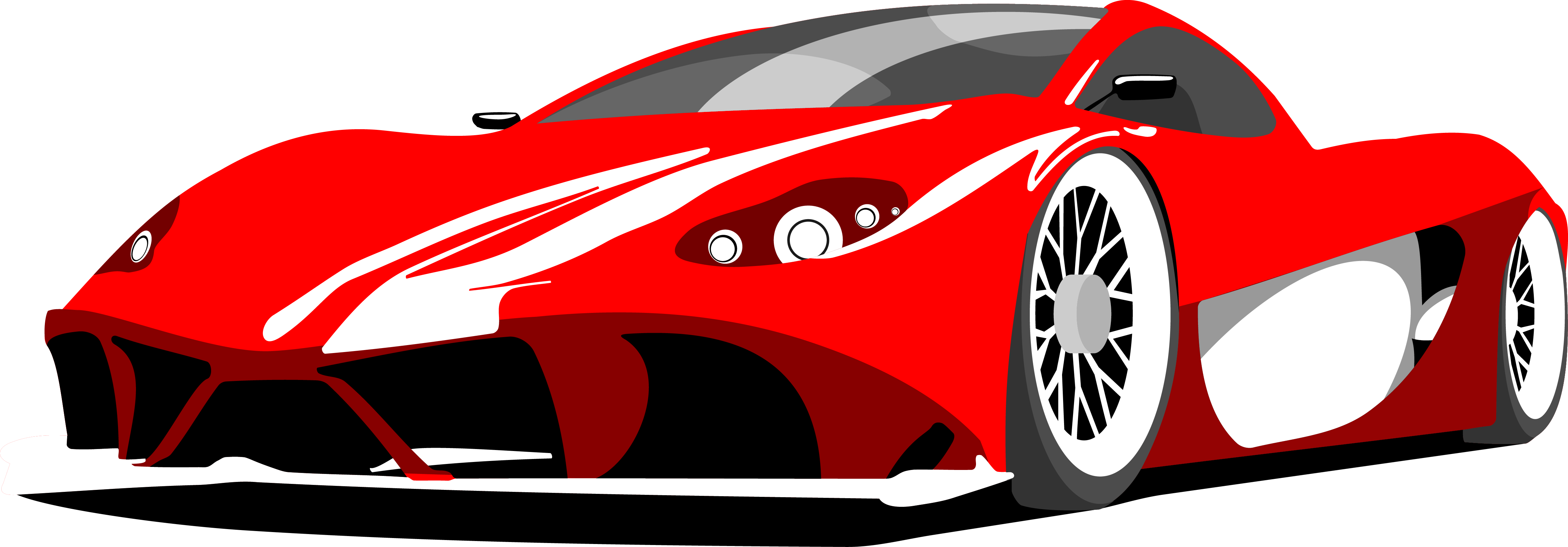 Drawn Ferrari Sports Car - Cartoon Ferrari Red Car, HD Png Download PNG with transparent background