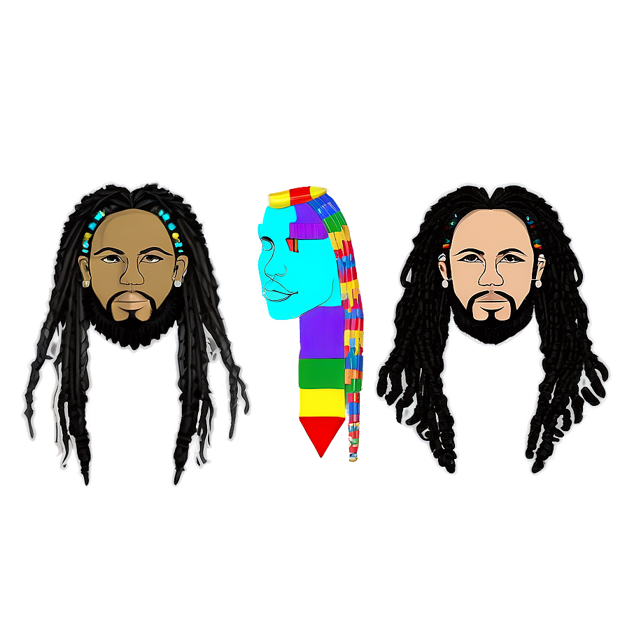 Dreads With Beads Png 16