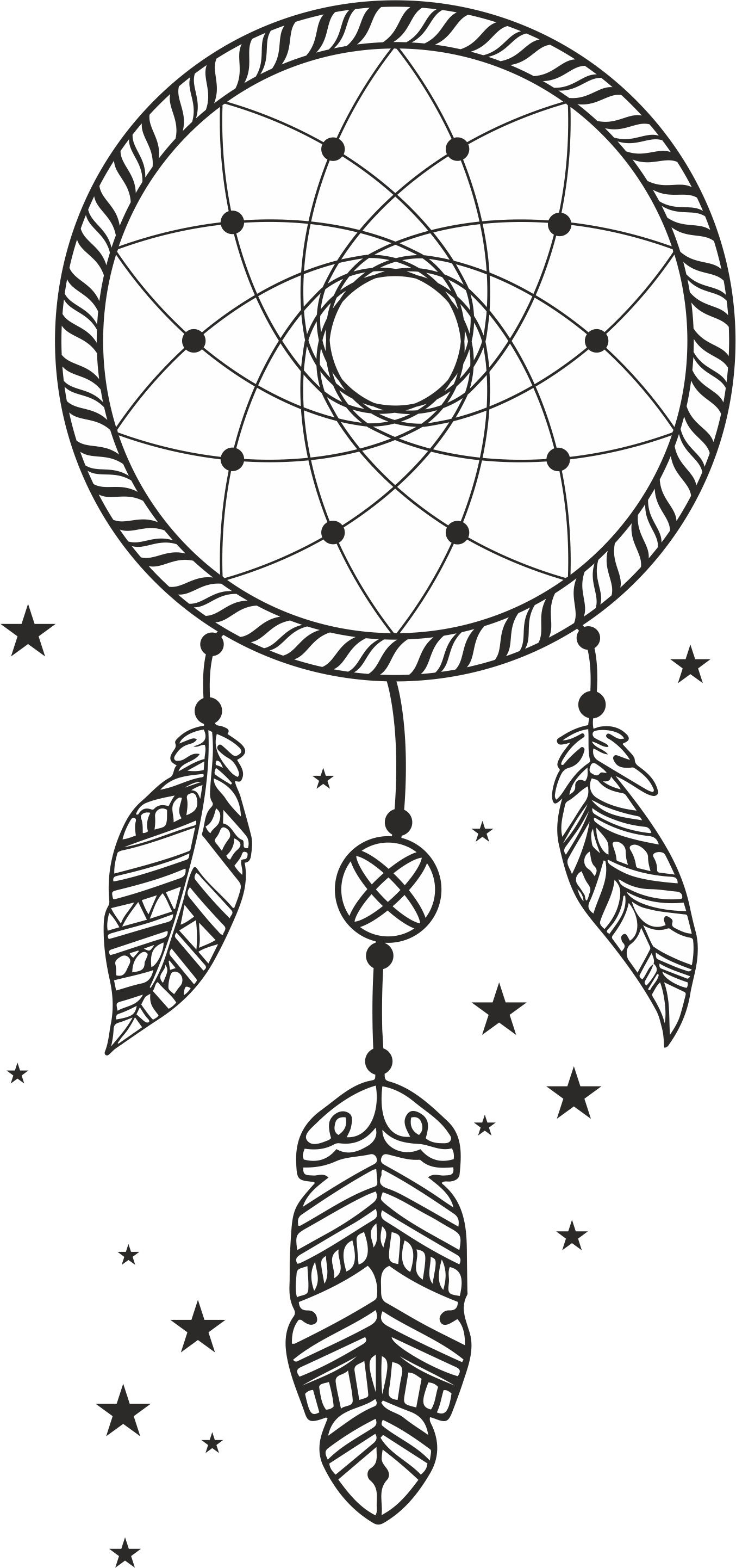 Dreamcatcher Graphic Art PNG with transparent background