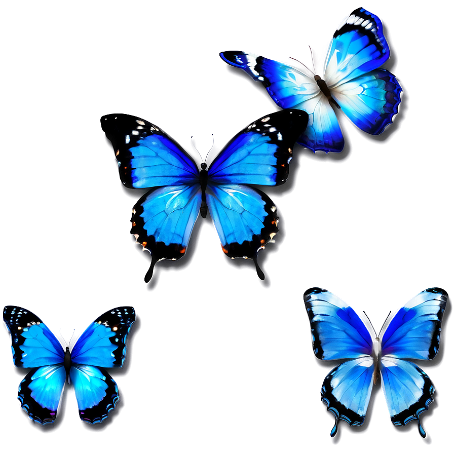 Dreamy Blue Butterflies Png 06132024