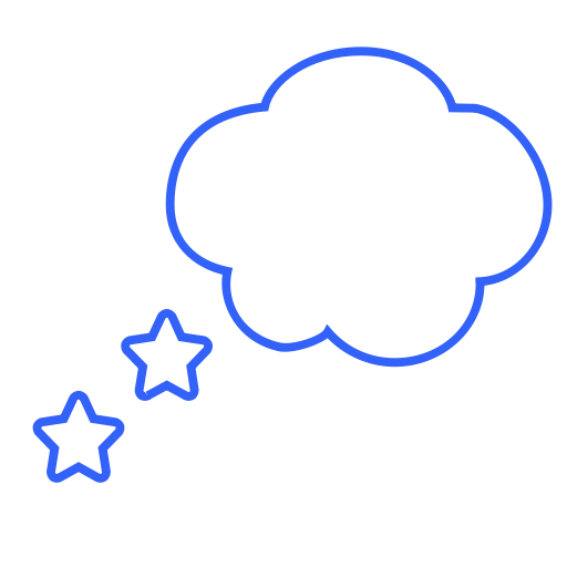 Dreamy Cloudand Stars Outline PNG with transparent background