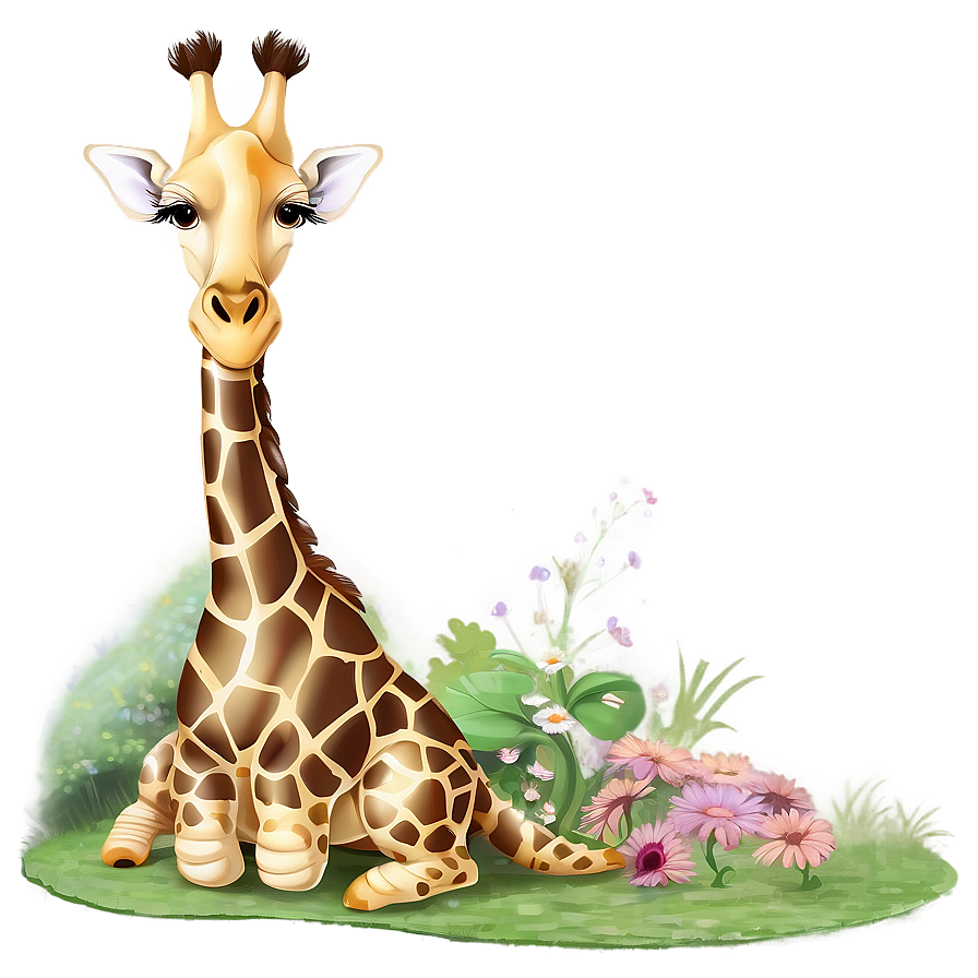 Dreamy Giraffe Landscape Png Rhh51