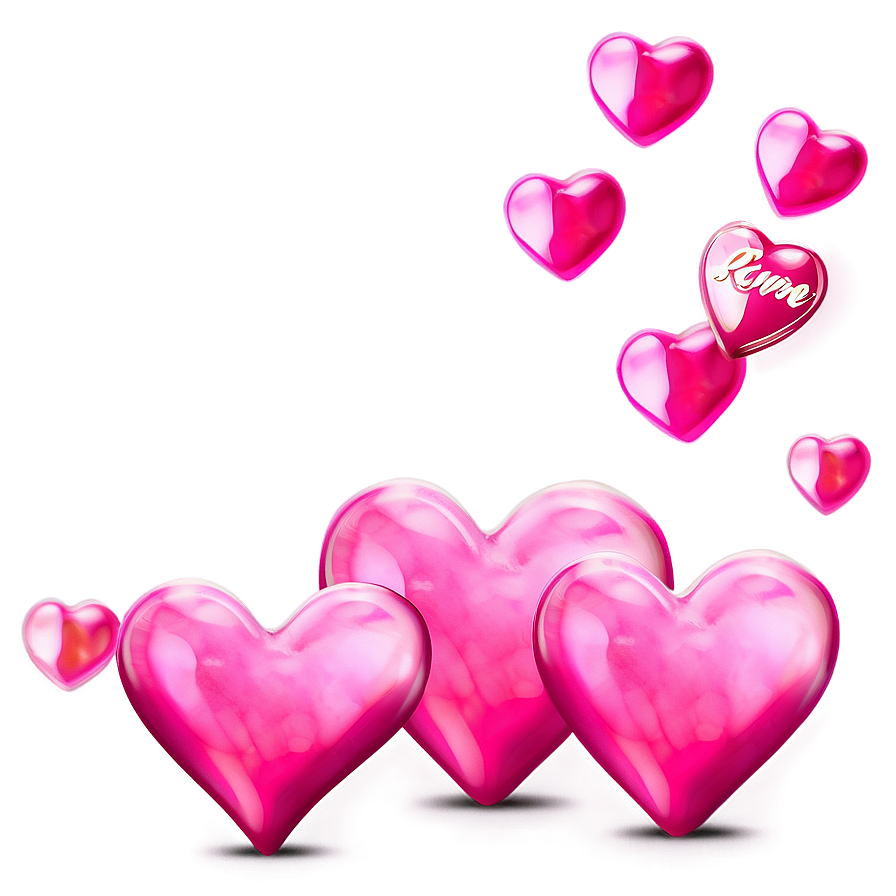 Dreamy Pink Hearts Overlay Png 26