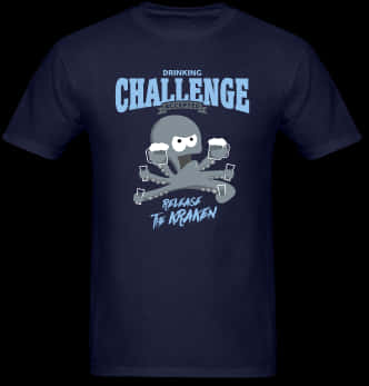 Drinking Challenge Kraken Tshirt Design PNG with transparent background