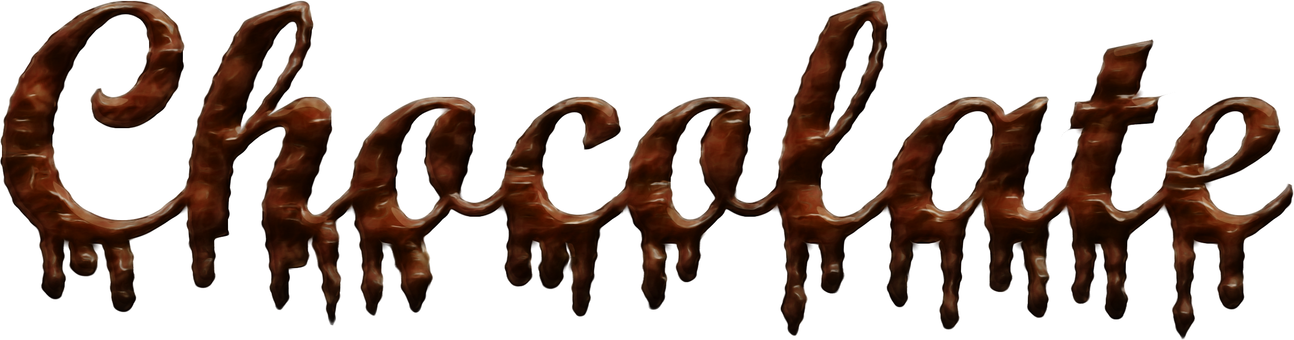 Dripping Chocolate Text PNG with transparent background