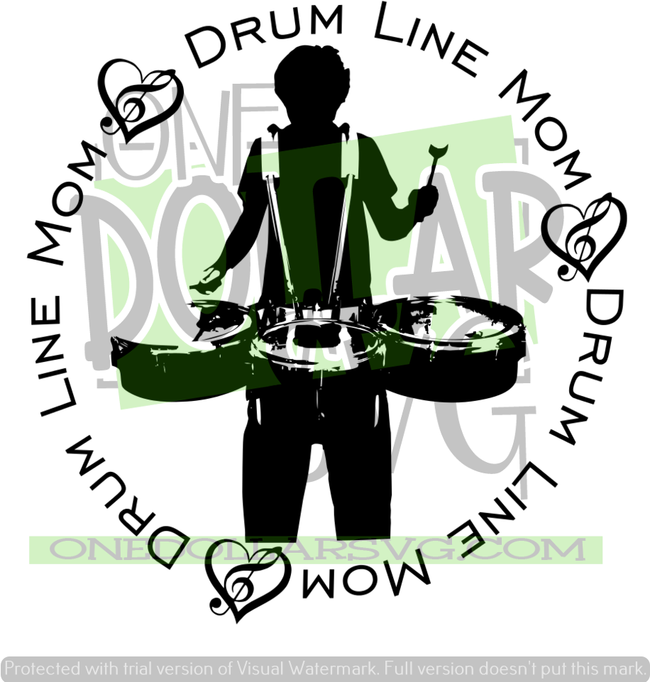 Drumline Silhouette Watermarked Graphic