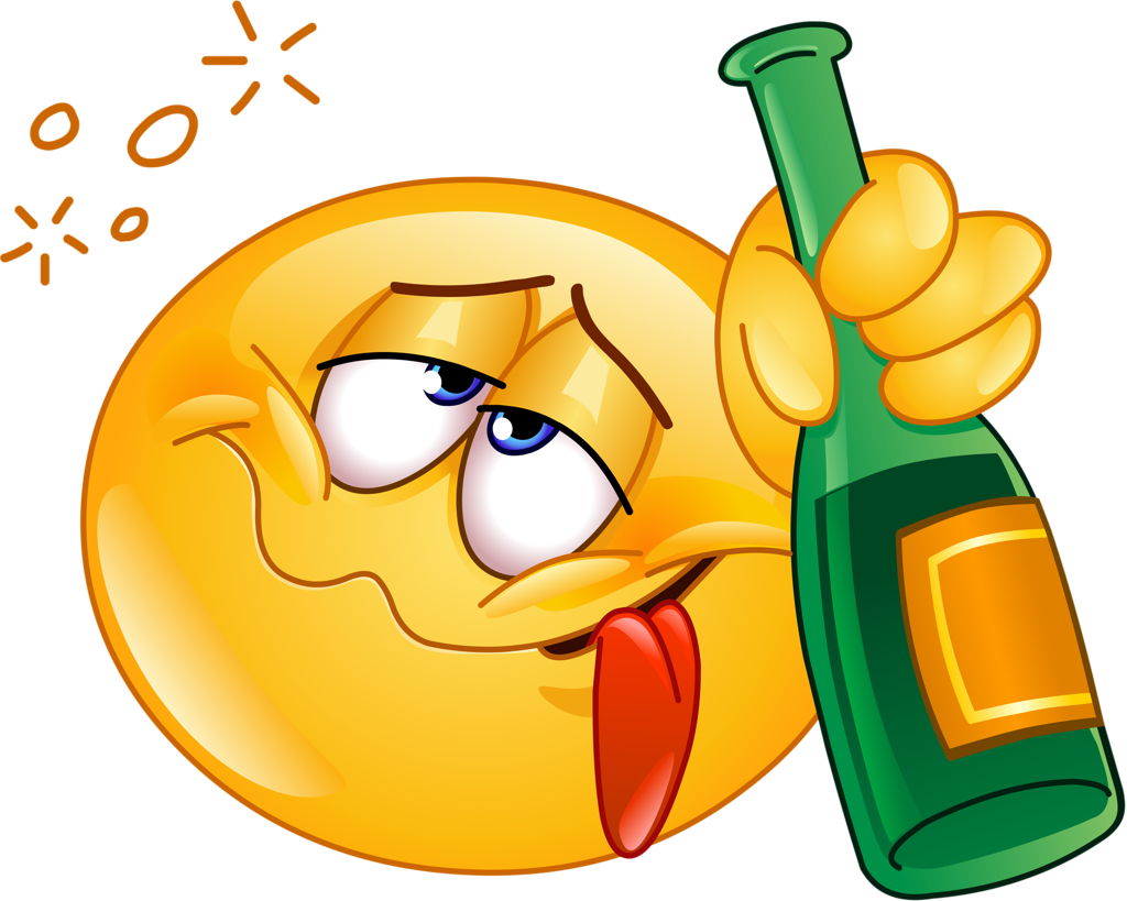 Drunk_ Emoji_ Holding_ Bottle