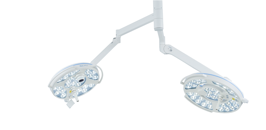 Dual Head L E D Surgical Light PNG with transparent background