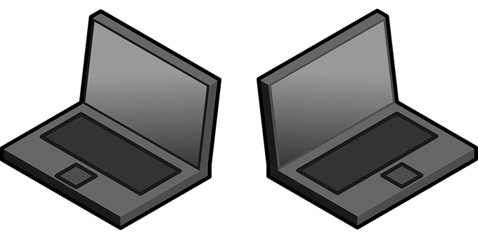 Dual Laptop Illustration PNG with transparent background