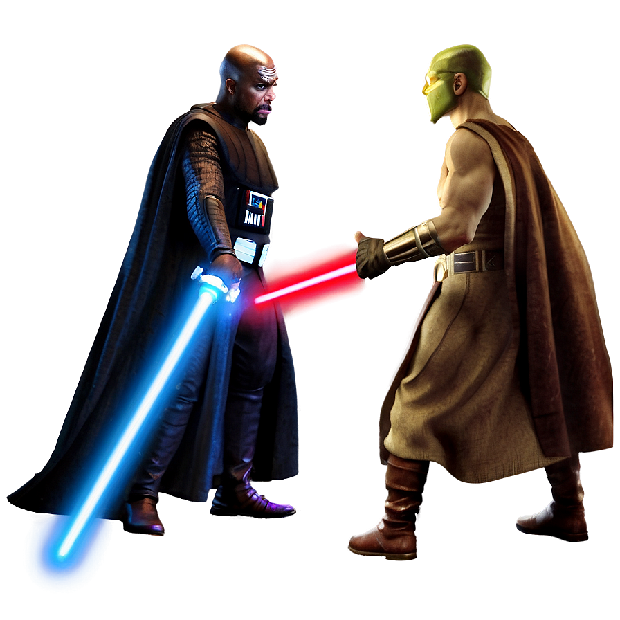 Dual Lightsabers Combat PNG 05042024 PNG with transparent background