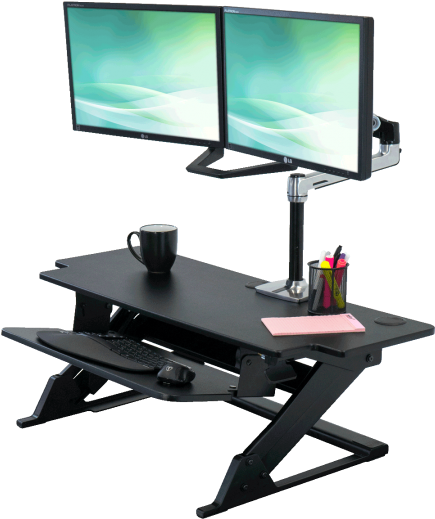 Dual Monitor Standing Desk Setup