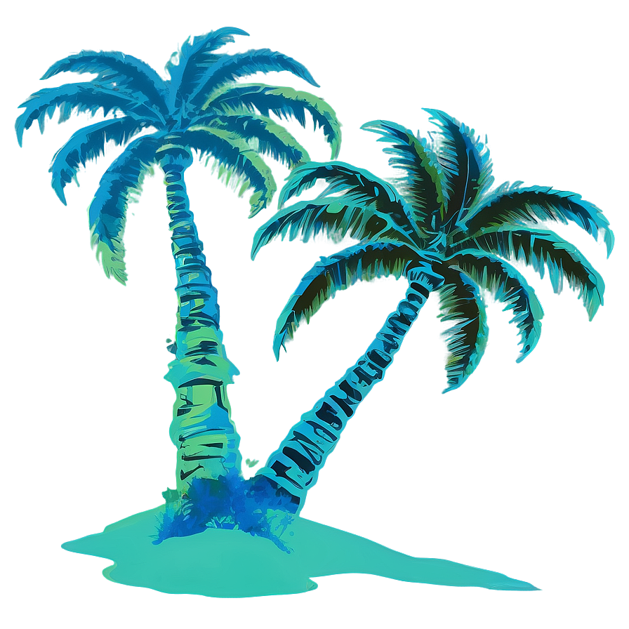 Dual Palm Tree Silhouette Png Pkg96