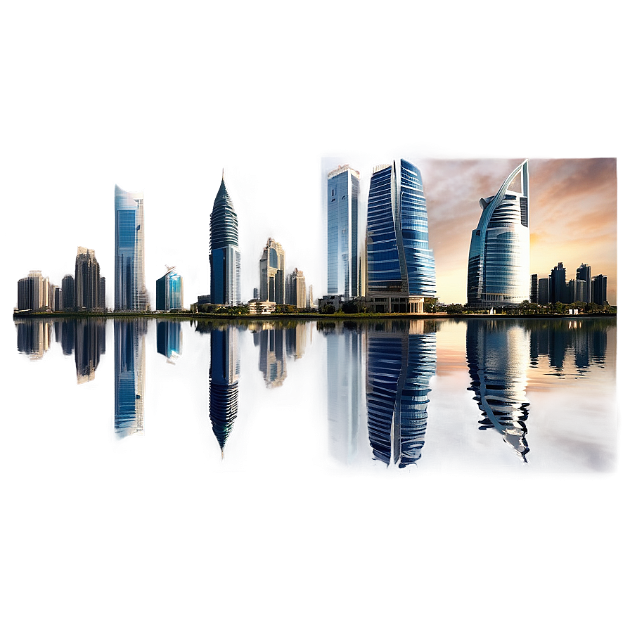 Dubai Business Bay Skyline Png 06242024