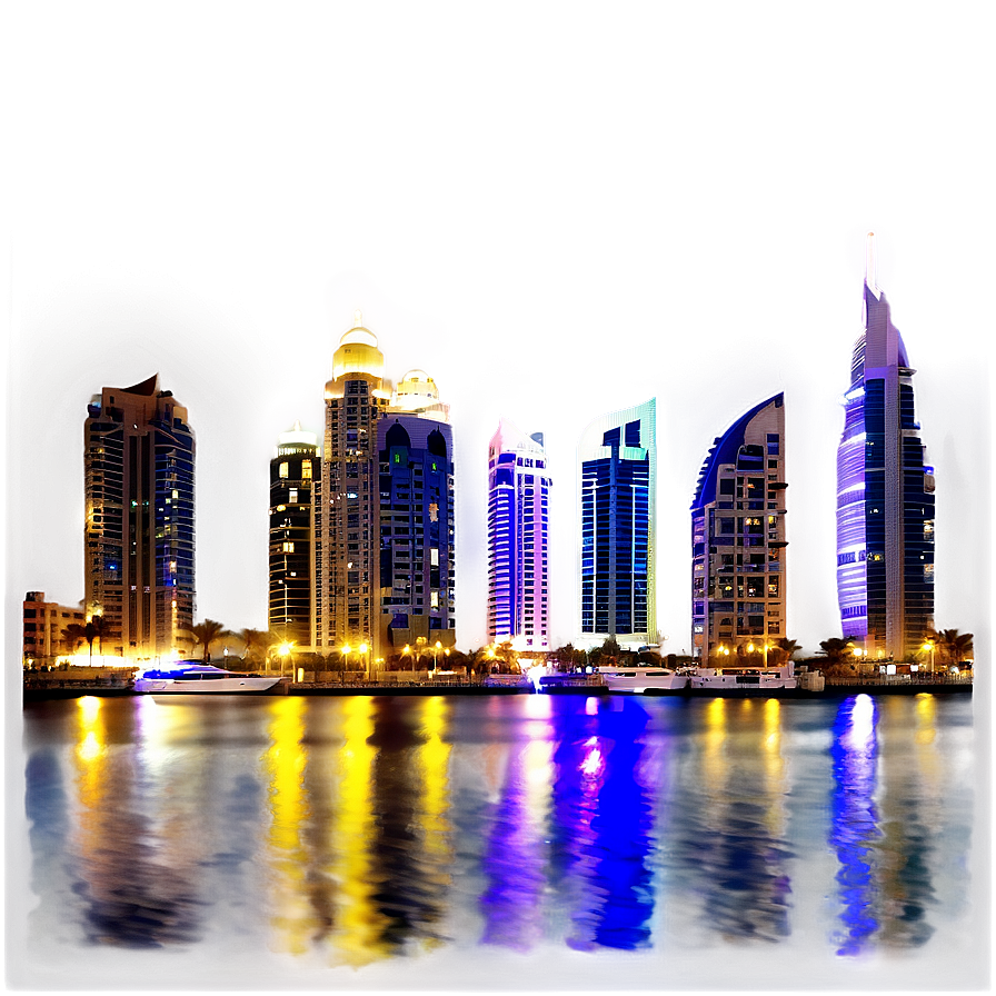 Dubai Marina Night View PNG tyd92 PNG with transparent background