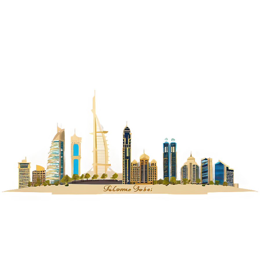 Dubai Skyline PNG lkw16 PNG with transparent background