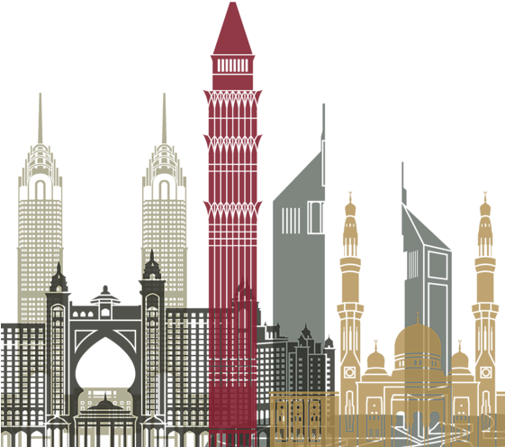 Dubai Skyline Silhouette