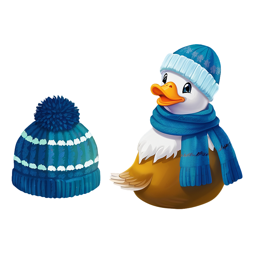 Duck In Winter Scarf Png Mce