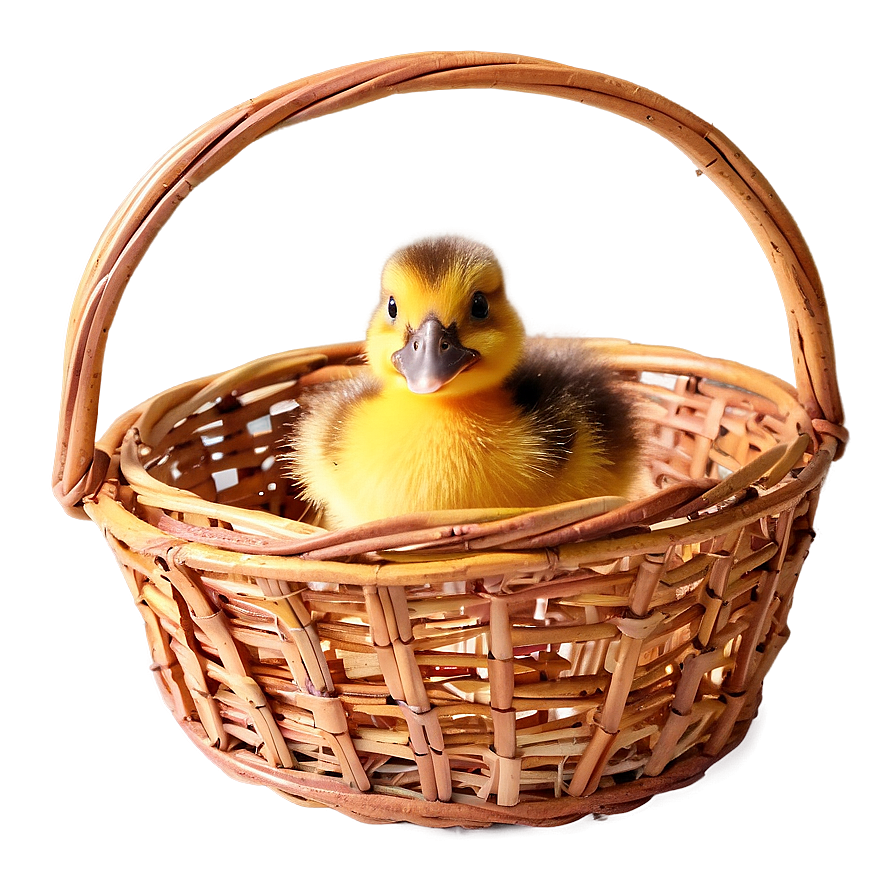 Duckling In Basket Png 06202024