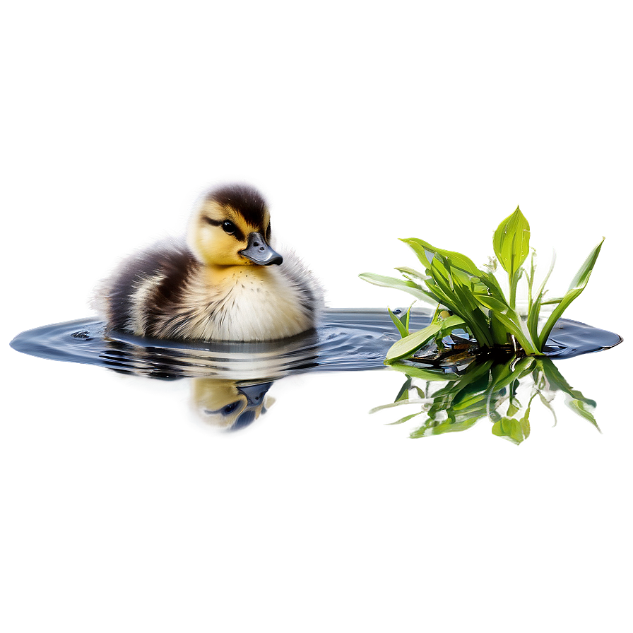 Duckling In Pond Png 06202024